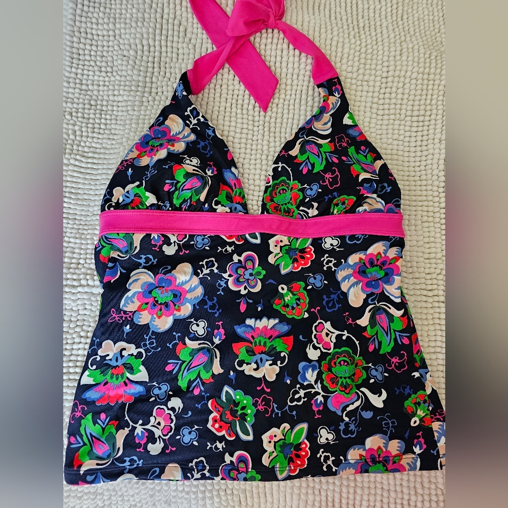 BODEN Positano Floral Halter Tankini Swimsuit Top Size 8